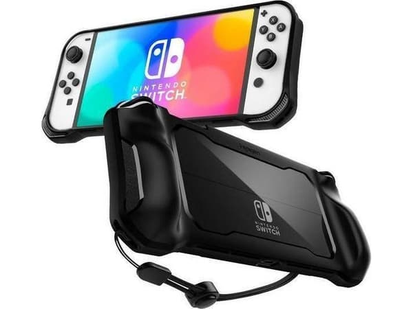Spigen ACS04020, Omslag, Nintendo, Svart, Polykarbonat, Termoplastisk polyuretan (TPU), Nintendo Switch OLED, Stötsäker, Reptålig