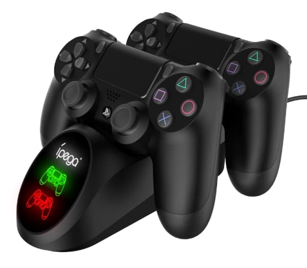 Kaksoistelakointiasema PS4:n ohjaimelle / GamePadille iPega PG-9180 (musta)
