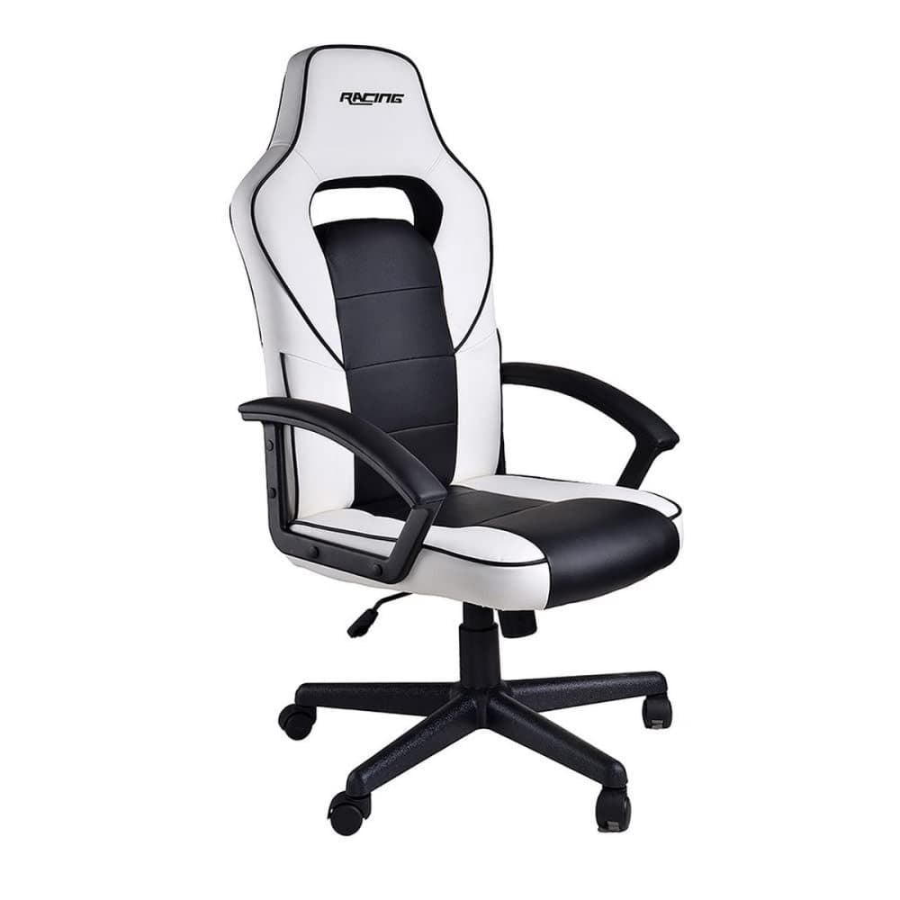 Spelstol Bergner Racing Omega M6R Vit Ergonomiskt