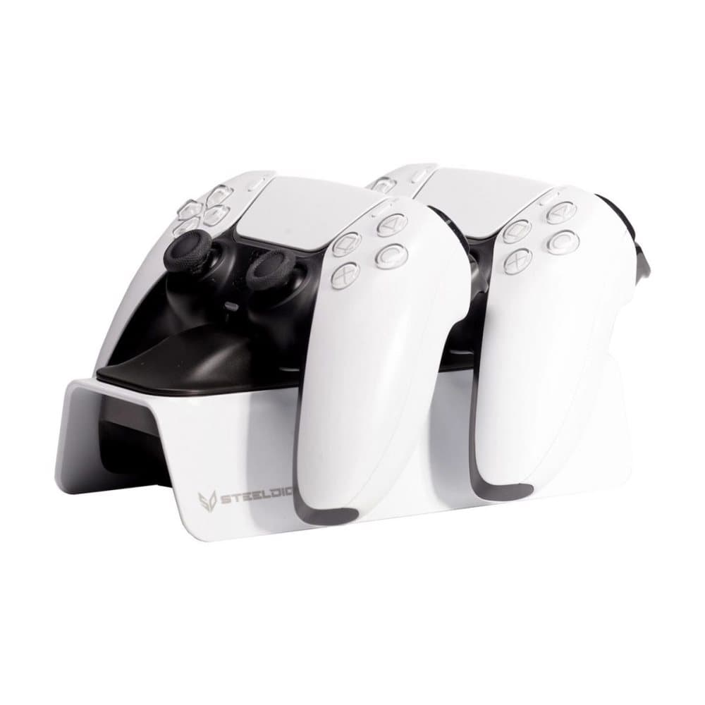 SteelDigi AZURE TOBOGGAN PS5 Dubbel Laddstation - Vit