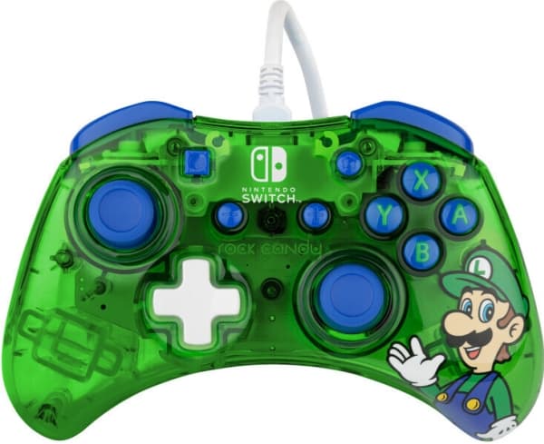 PDP Rock Candy Wired Controller, Luigi, Switch