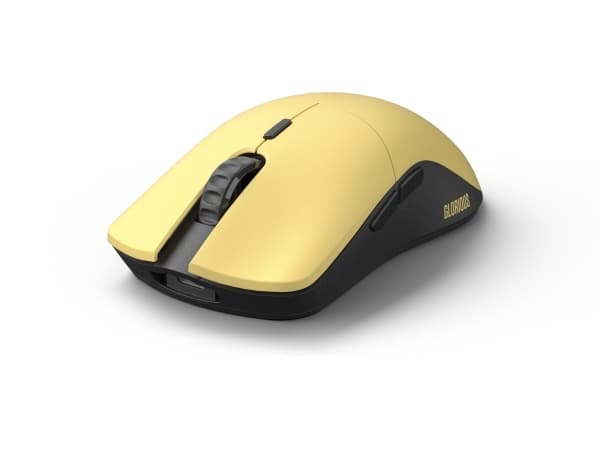 Glorious PC Gaming Race Model O PRO, högerhand, Optisk, RF Trådlös, 19000 DPI, 1 ms, Gul