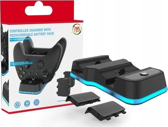 JYS ladestasjon+ 2x batteri for Xbox One X Pad / Jys-x129