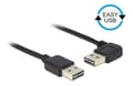Pikkukuva 2 / 2: DeLOCK USB-kaapeli, uros-uros, kään. liittimet, kulmaliitin, 1m, musta