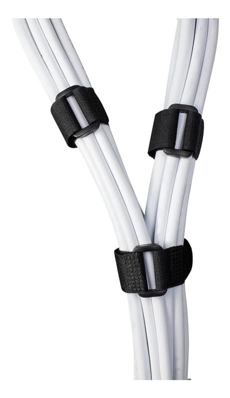 DELTACO kardborrband med plastspänne, 20x180mm, 10-pack, svart