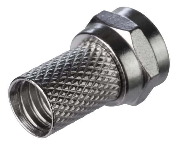 DELTACO F-stik, han, 6,2mm RG6/antennekabel, skruemont, guldbelagt sti