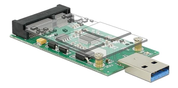 DeLOCK USB 3.0 - mSATA sovitin, 5Gb/s, 1xUSB type A uros, 1xmSATA