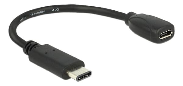 DeLOCK USB-C ha - Micro-B ho adapter, USB 2.0, 56 kΩ resistor, black