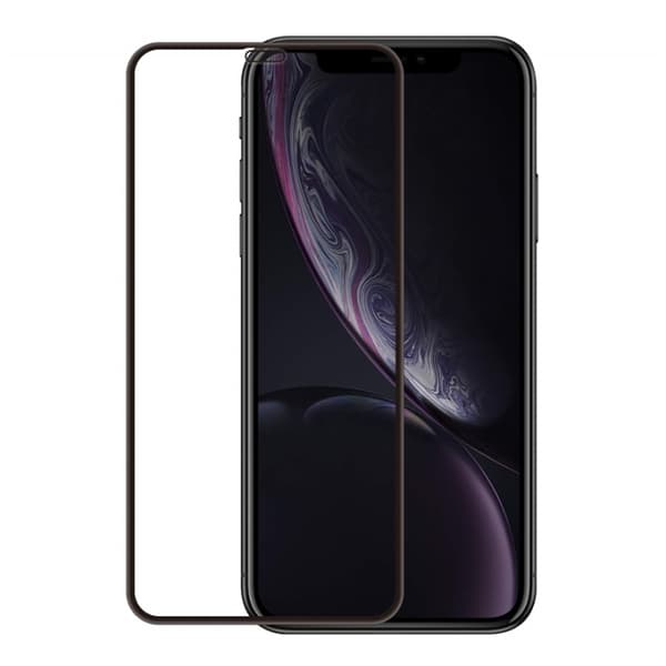 Gear Hærdet Glas 3D Gummed Full Cover Sort iPhone XR/11 Incl. Monteringsramme