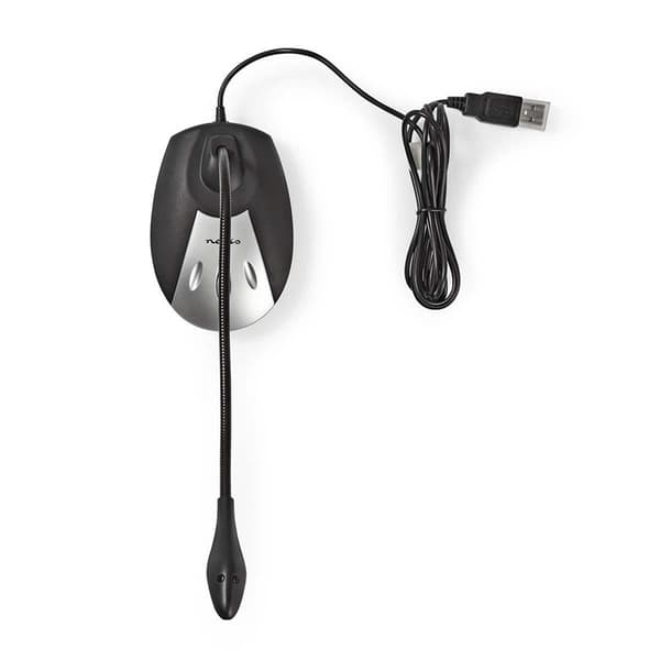 Nedis Mikrofon | Brugt til: Desktop / Notebook | Kabel | USB-A Han | Indbygget on/off-knap (tænd/sluk) | Hovedtelefonudgang