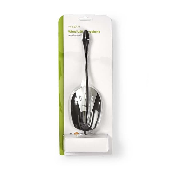 Nedis Mikrofon | Brugt til: Desktop / Notebook | Kabel | USB-A Han | Indbygget on/off-knap (tænd/sluk) | Hovedtelefonudgang