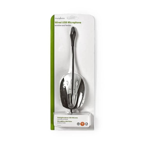 Nedis Mikrofon | Brugt til: Desktop / Notebook | Kabel | USB-A Han | Indbygget on/off-knap (tænd/sluk) | Hovedtelefonudgang