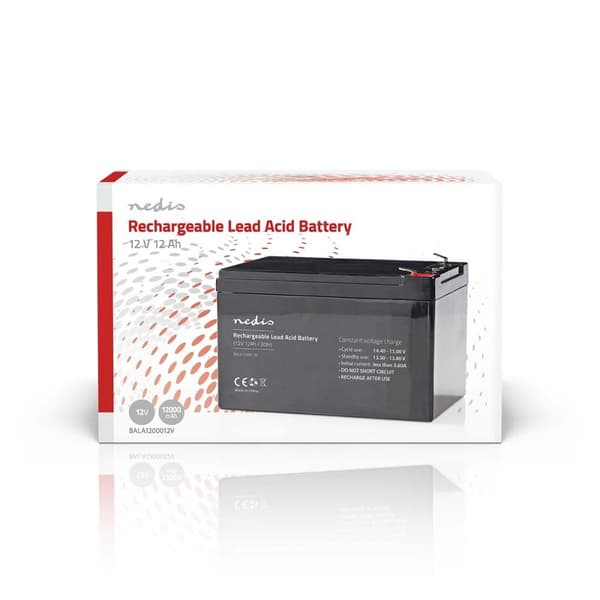 Nedis Genopladeligt blybatteri | Bly-syre | Opladningsbar | 12 V | 12000 mAh