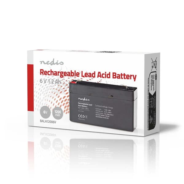 Nedis Oppladbart blybatteri | Lead-Acid | Oppladningsbar | 6 V | 1200 mAh