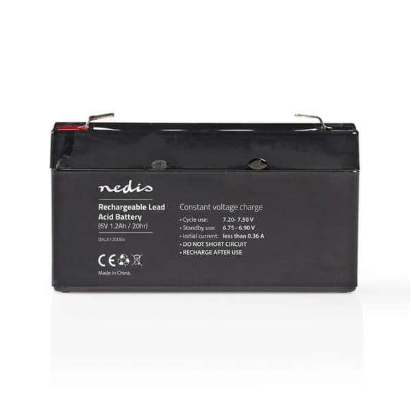 Nedis Oppladbart blybatteri | Lead-Acid | Oppladningsbar | 6 V | 1200 mAh