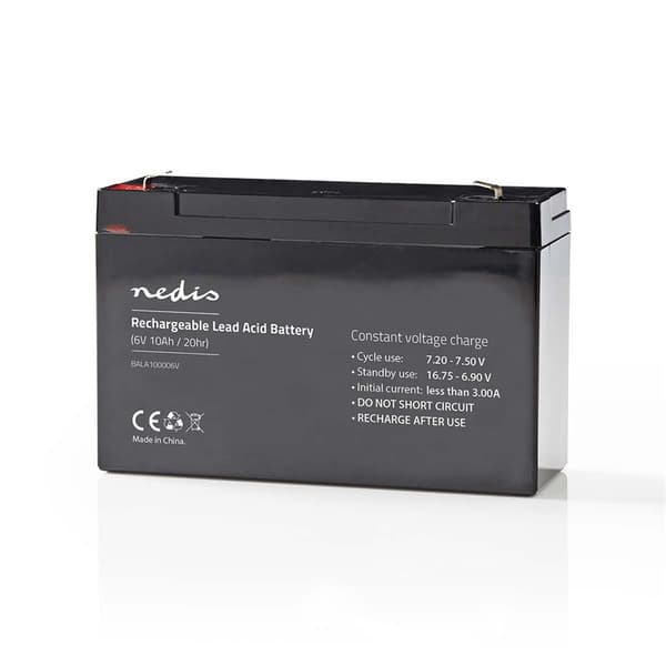 Nedis Genopladeligt blybatteri | Bly-syre | Opladningsbar | 6 V | 10000 mAh