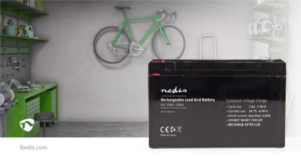 Nedis Genopladeligt blybatteri | Bly-syre | Opladningsbar | 6 V | 10000 mAh
