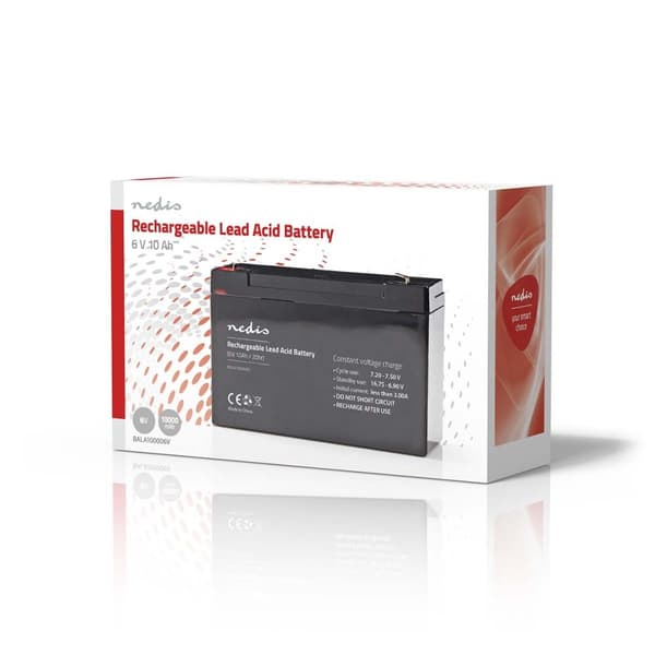 Nedis Genopladeligt blybatteri | Bly-syre | Opladningsbar | 6 V | 10000 mAh