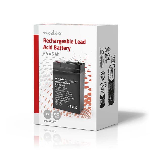 Nedis Genopladeligt blybatteri | Bly-syre | Opladningsbar | 6 V | 4500 mAh