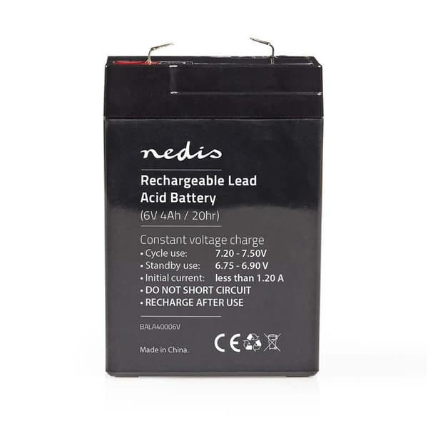 Nedis Genopladeligt blybatteri | Bly-syre | Opladningsbar | 6 V | 4500 mAh