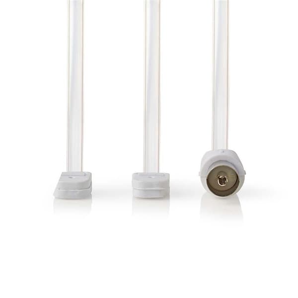 Nedis Coax Cable | IEC (Coax) Han | Open | Nikkel belagt | 50 Ohm | Unshielded | 1.90 m | Flatt | PVC | Hvit | Boks