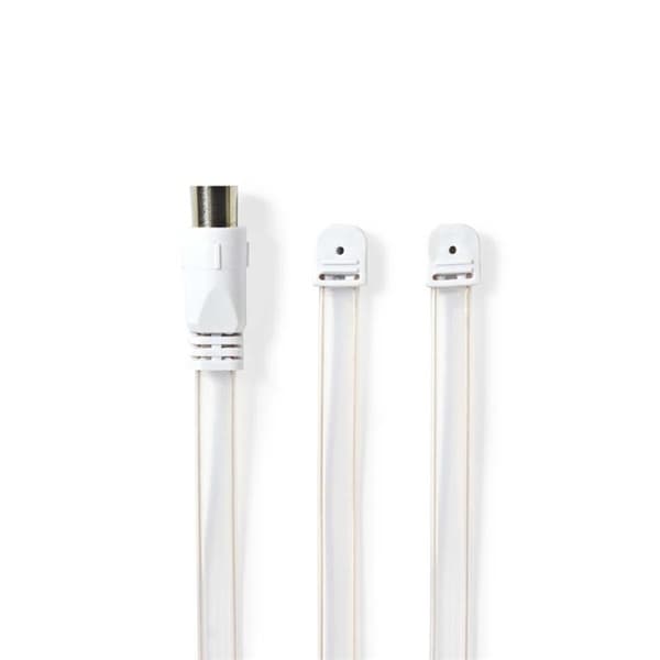 Nedis Coax Cable | IEC (Coax) Han | Open | Nikkel belagt | 50 Ohm | Unshielded | 1.90 m | Flatt | PVC | Hvit | Boks
