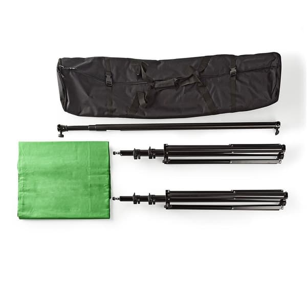 Nedis Photo Studio Backdrop Set | 1,90 x 2,95 m | Reiseveske inkludert | Stativ inkludert | Sort | 1 stk