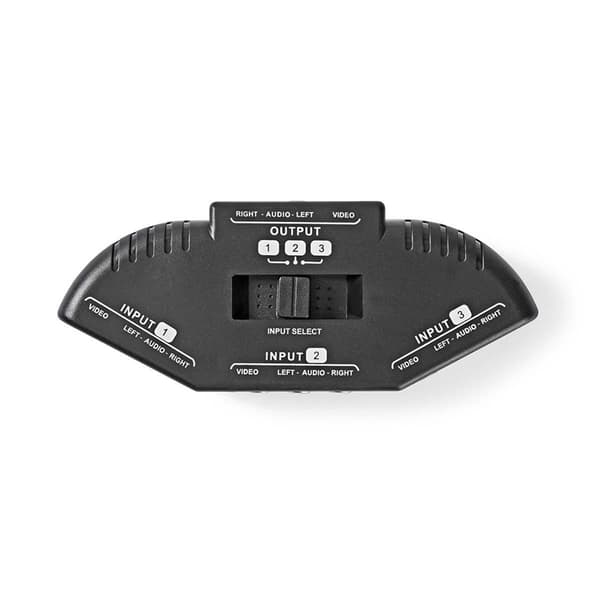 Nedis Composite Video Switch | 3-Port port(s) | Anslutningsingång: 3x Composite Video (RWY) | Anslutningsutgång: 1x Composite Video (RWY) | 1024x576 |
