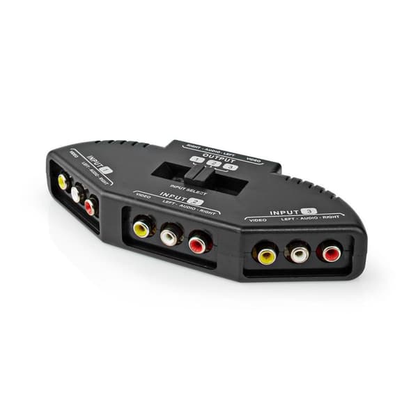Nedis Composite Video Switch | 3-Port port(s) | Anslutningsingång: 3x Composite Video (RWY) | Anslutningsutgång: 1x Composite Video (RWY) | 1024x576 |