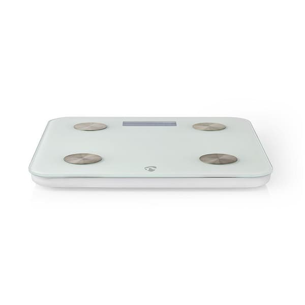 Nedis SmartLife Hälso Vågar | Wi-Fi | Ben / BMR / Fett / Muskler / Vatten / Vikt | 8 | Max last: 180 kg | Android™ / IOS | Glas | Vit