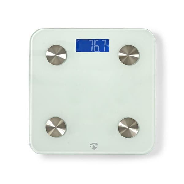 Nedis SmartLife Hälso Vågar | Wi-Fi | Ben / BMR / Fett / Muskler / Vatten / Vikt | 8 | Max last: 180 kg | Android™ / IOS | Glas | Vit