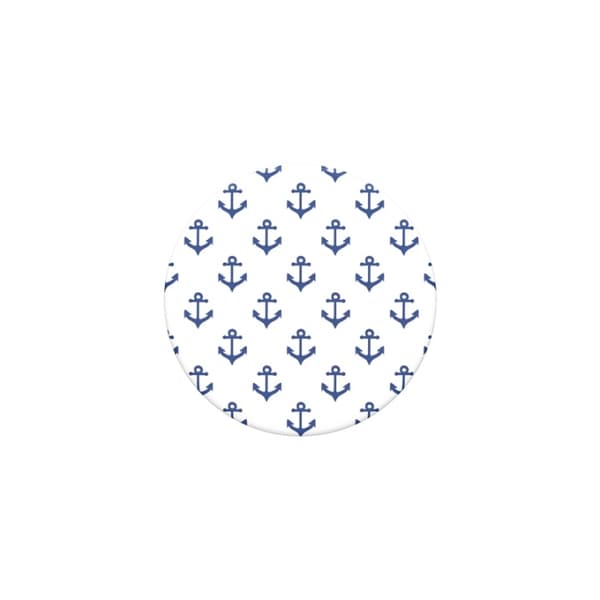 PopSockets Anchors Away White Avtagbart Grip med Ställfunktion Blå, Vit