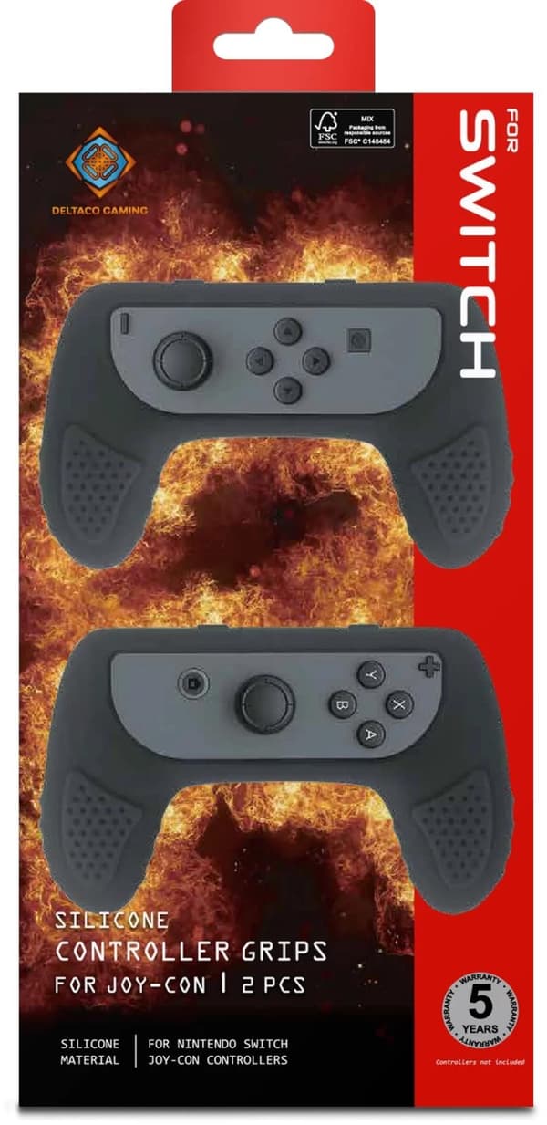 DELTACO GAMING Nintendo Switch Joy-Con silicone grips, black