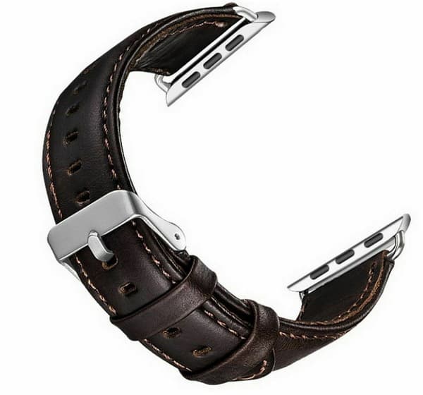 Urrem i kunstlæder til Apple Watch, 42/44/45mm, Mørkebrun
