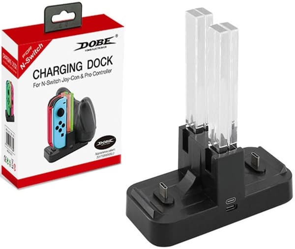4 x Opladningsstation til Nintendo Switch og dens kontroller