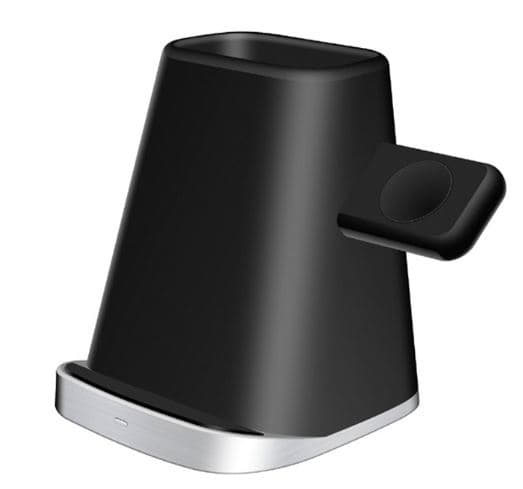 3-i-1 Qi-opladningsstander til Airpods, smartphone og smartwatch