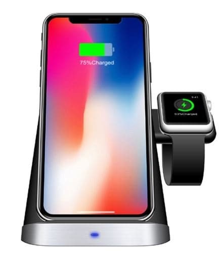 3-i-1 Qi-opladningsstander til Airpods, smartphone og smartwatch
