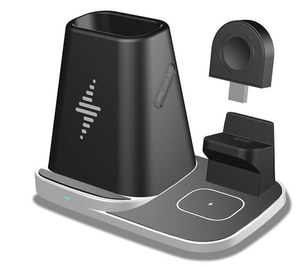 Qi trådløs ladepennholder for smarttelefon, iWatch, Airpods