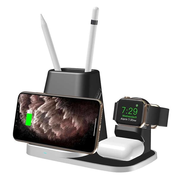 Qi trådløs ladepennholder for smarttelefon, iWatch, Airpods