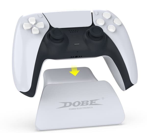 Dobe-teline PS5 DualSense-ohjaimelle, valkoinen