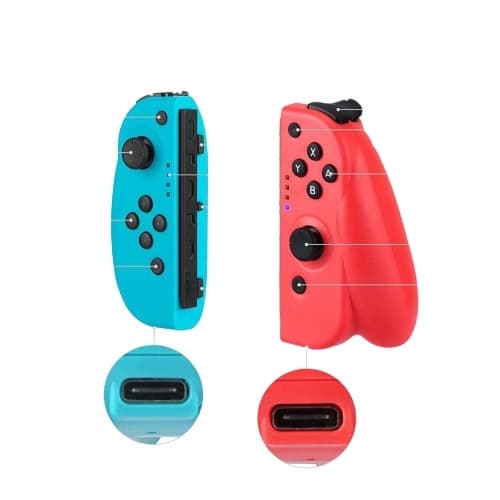 Gamepad för Nintendo Switch, Röd/Blå