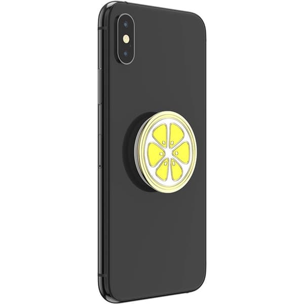 PopSockets Enamel Lemon Slice Yellow Avtagbart Grip med Ställfunktion Premium