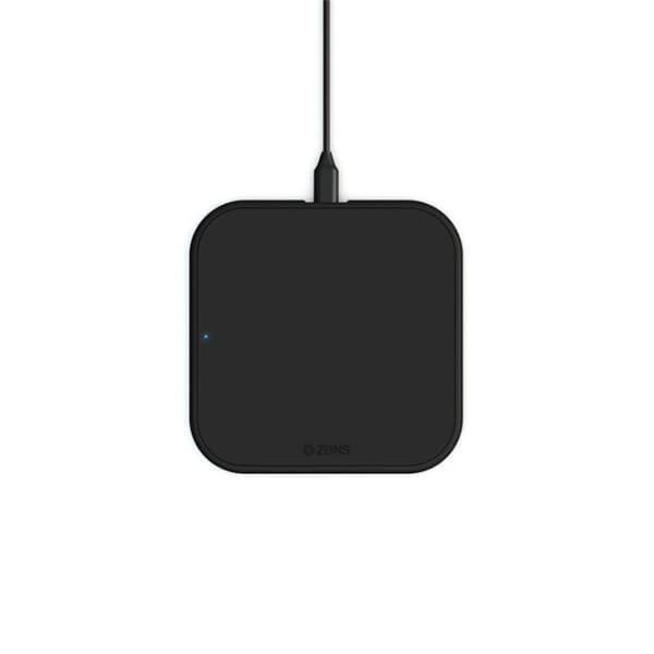 Zens Essential Single Laddare QI 10W Svart 5mm Slim (Apple + Samsung QC) Sort