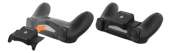 DELTACO GAMING trådlös Qi-receiver till PS4 handkontroll, svart