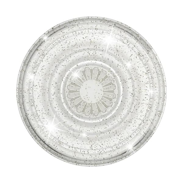 Popsockets Clear Glitter Silver Avtagbart Grip Med Ställfunktion
