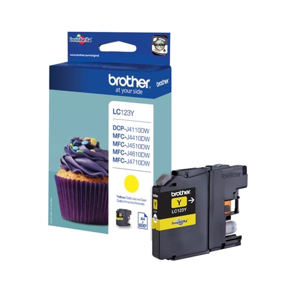 Brother LC-123Y blekkpatroner 1 stk Original blekkpatroner med høy (XL) kapasitet Gul
