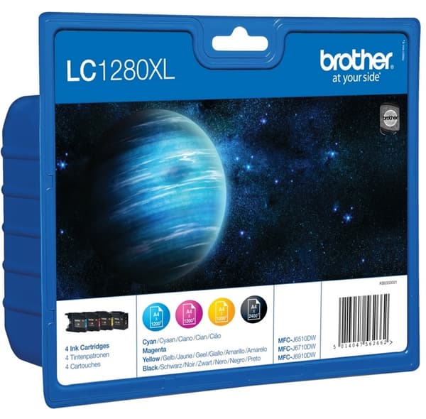 Brother LC-1280XLVALBPDR blekkpatroner 4 stk Original blekkpatroner med høy (XL) kapasitet Svar