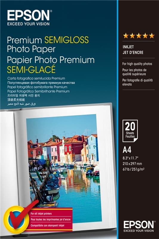Epson Premium halvblankt fotopapir - A4 - 20 ark