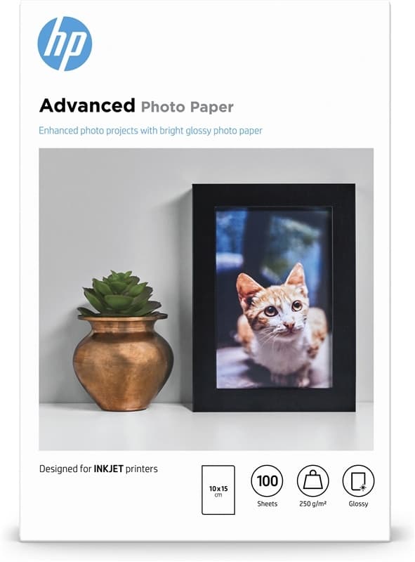 HP Q8692A fotopapper Svart, Blå, Vit Glansigt