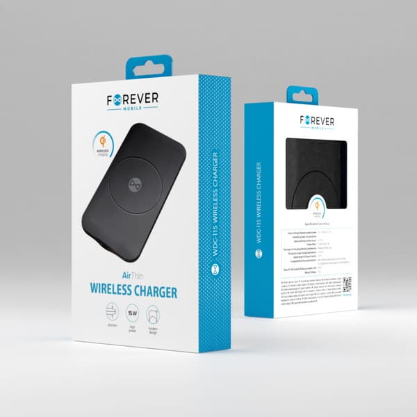 Forever trådløs lader WDC-115 15W svart